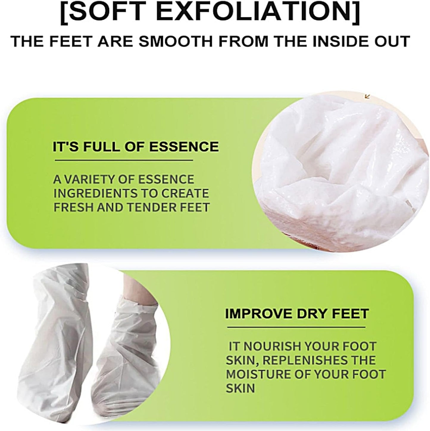 Foot Peel Mask Dead Skin Remover Foot Mask, Moisturizing (Avocado) 1pc