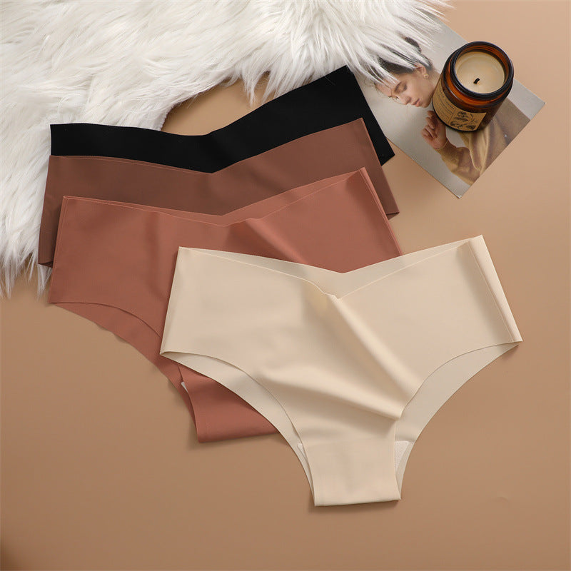 Seamless Panties Ultra-thin Briefs Women Ice Silk Underwear Sexy Sports Panty Soft