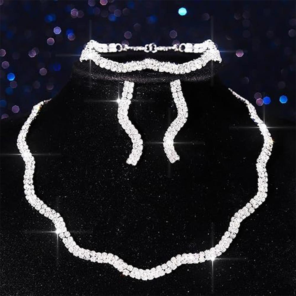 Silver Accessories Wave Fashion Set 3 Pcs For Women