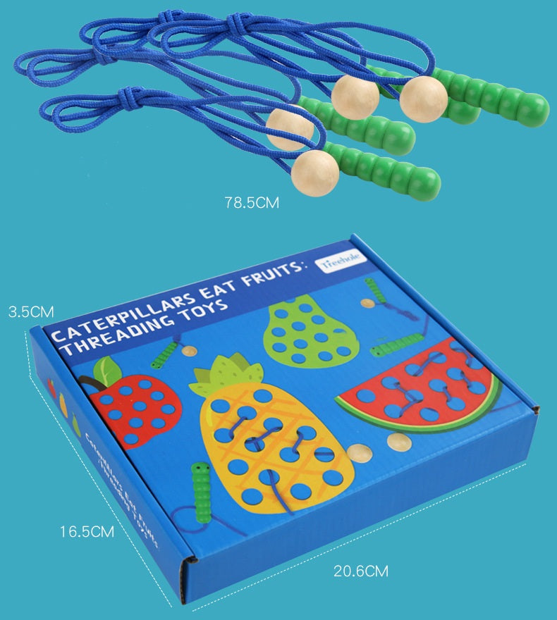 Caterpillar Fruit Lacing & Threading Toy | 3+