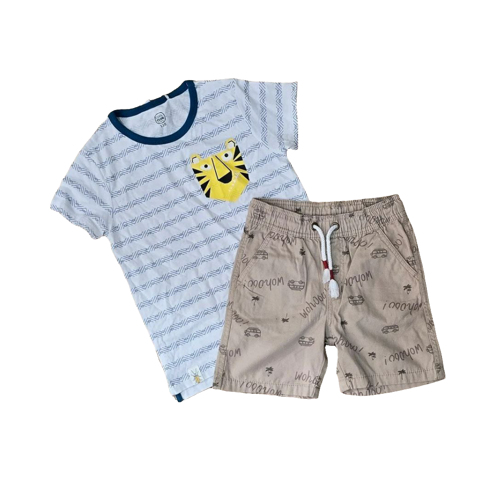 Boys Cotton Tiger – Soft Summer Outfit (7–8Y)