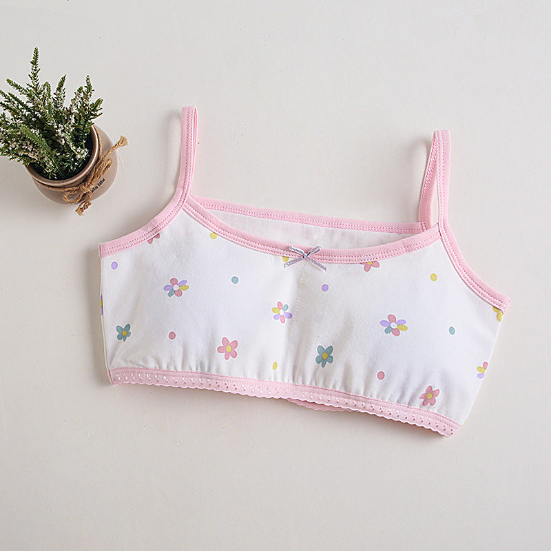 T Girls Stretch Sports Bra for Teens Cotton Training Bras Thin Straps for 7-12Y