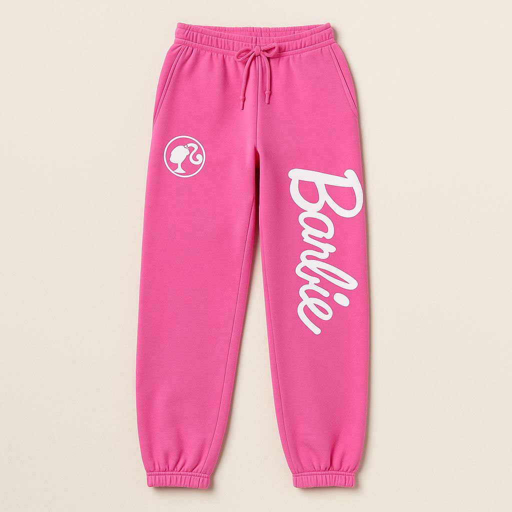Pants With Light Fleece Fleece For Girls Barbie Design Size S-L