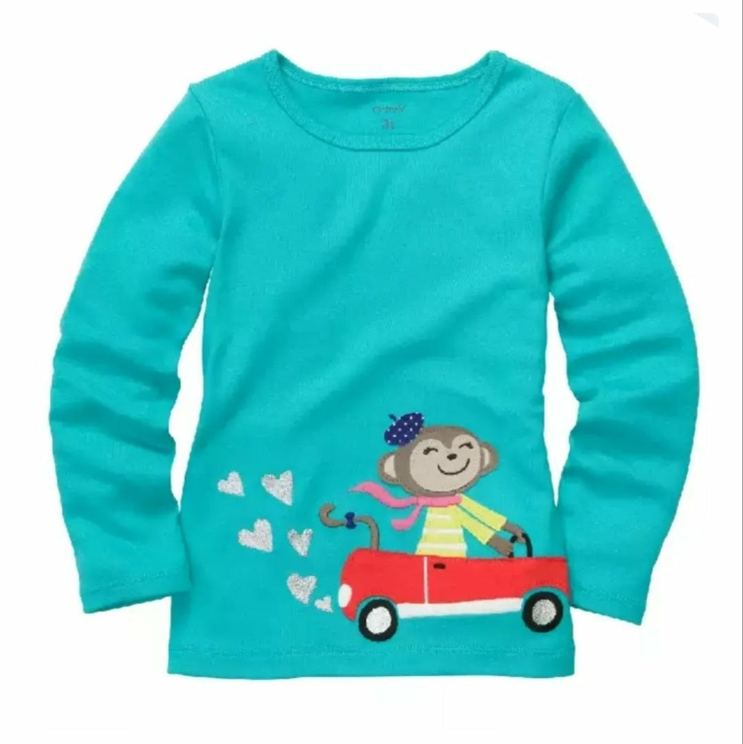 Blue Top Cotton 100% Long Sleeve With Funny Design