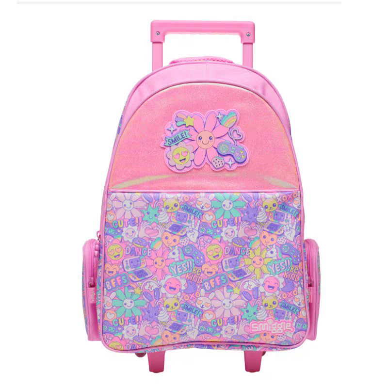 Smiggle Flower Design Set Of 3pcs Bottle Lunch Box Backpack 42cm