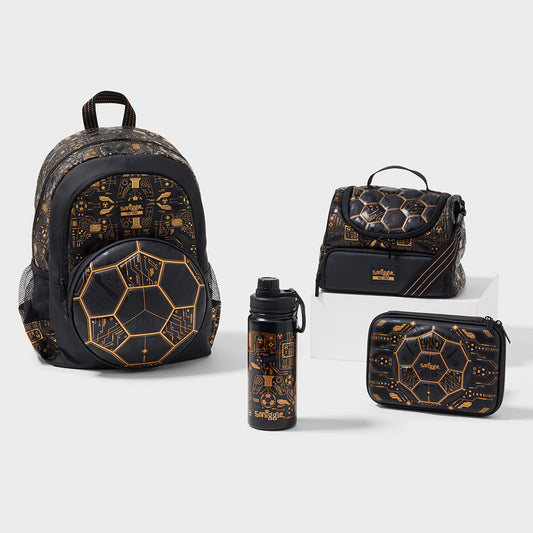 Smiggle Football Design Set 4pcs Backpack 42cm Lunch bag Lunch Box Case