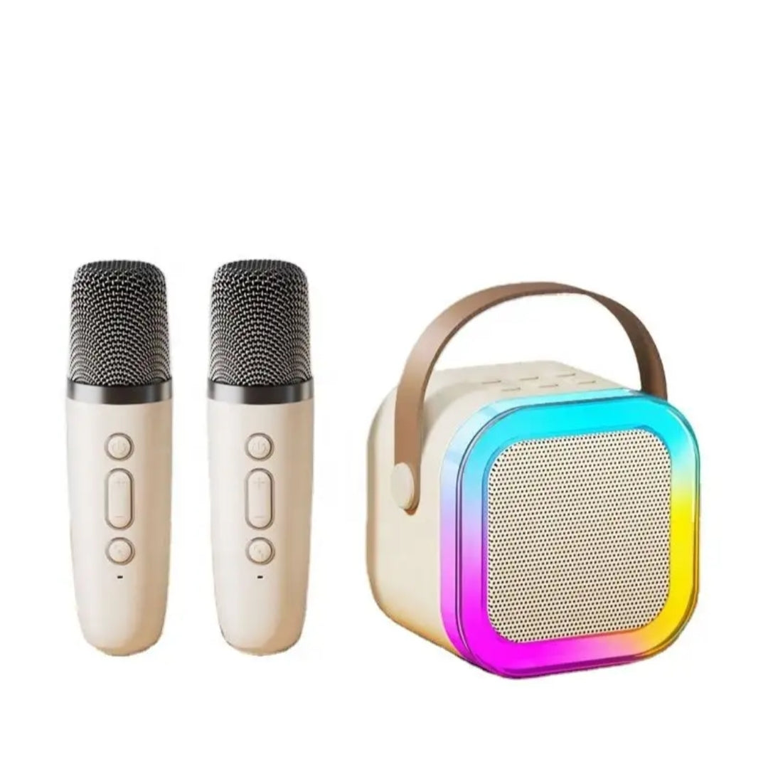 K12 Mini Portable Karaoke Wireless BT Speaker With 2 Microphone