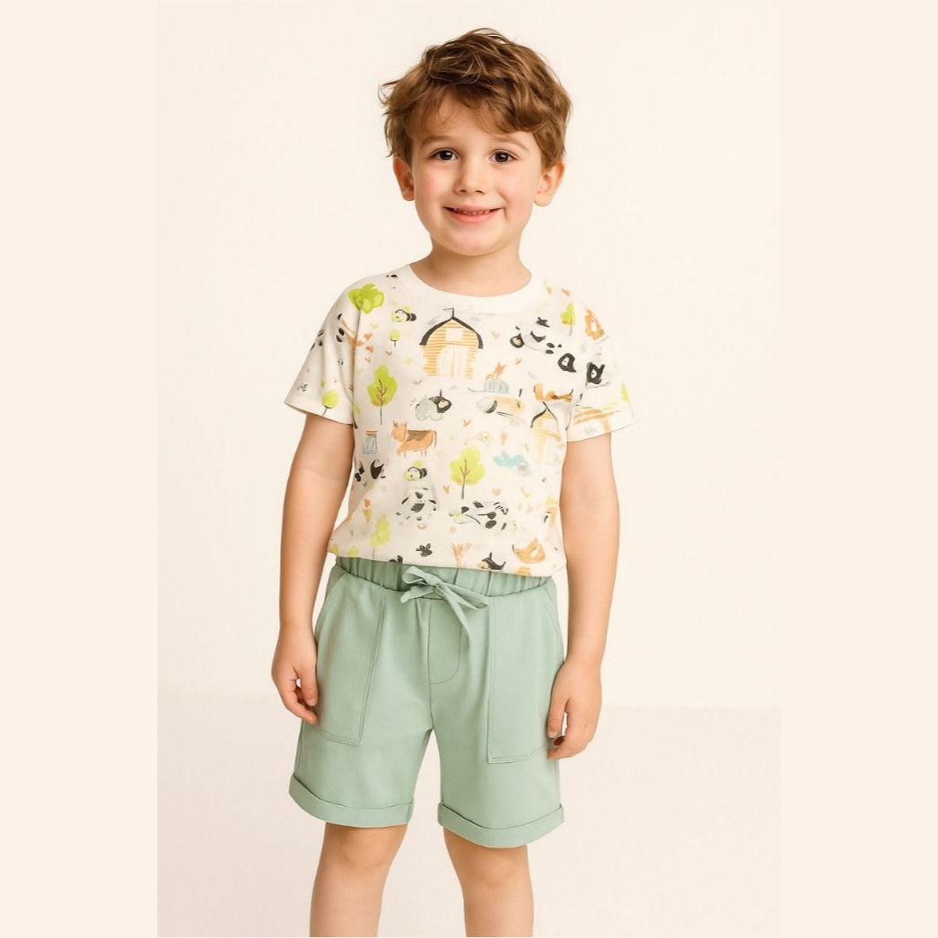 Boys Cotton Dinosaur – Soft Summer Outfit (4–8Y)
