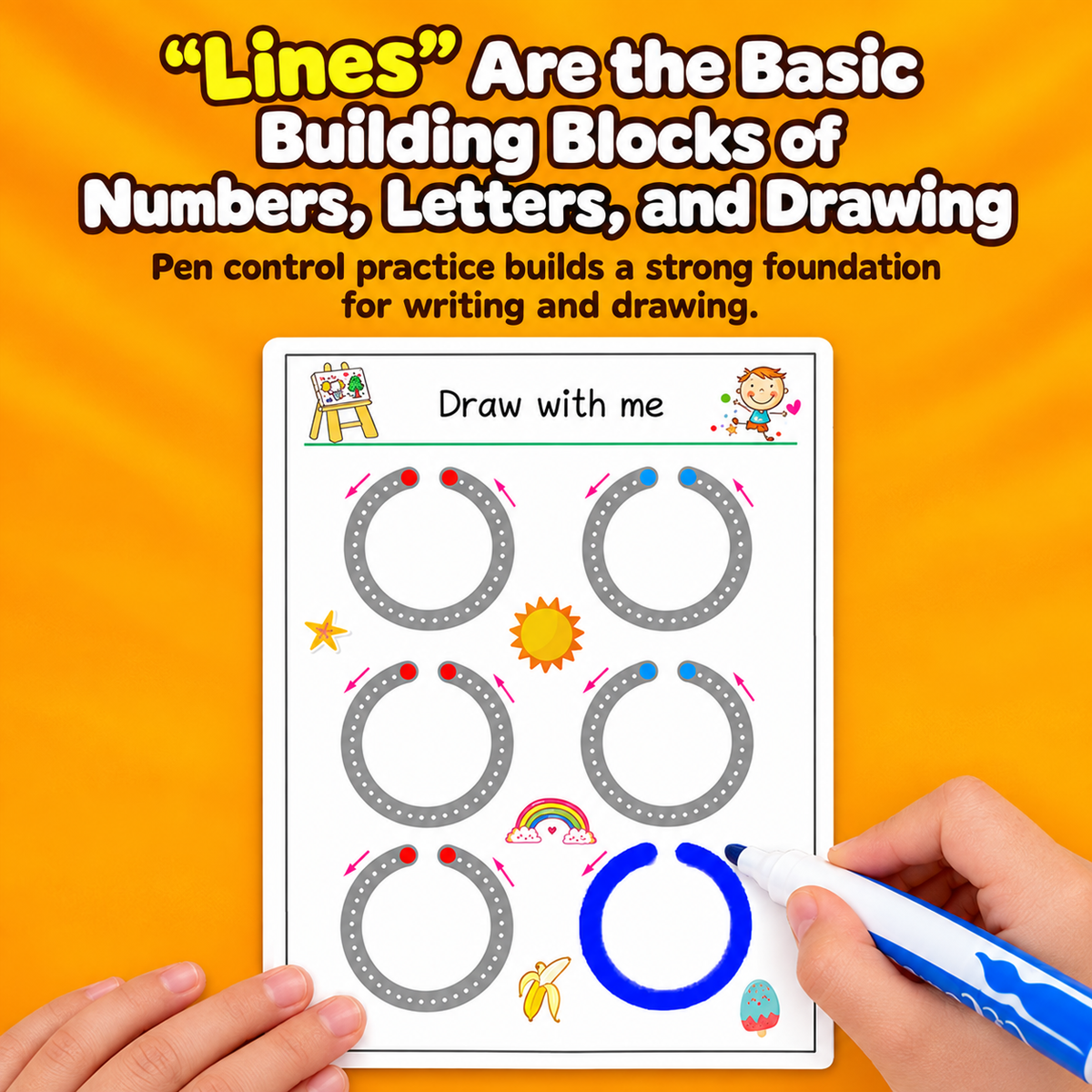 Reusable Pen Control & Tracing Activity Book Set | Size 14.5×21.5×5cm | 2+