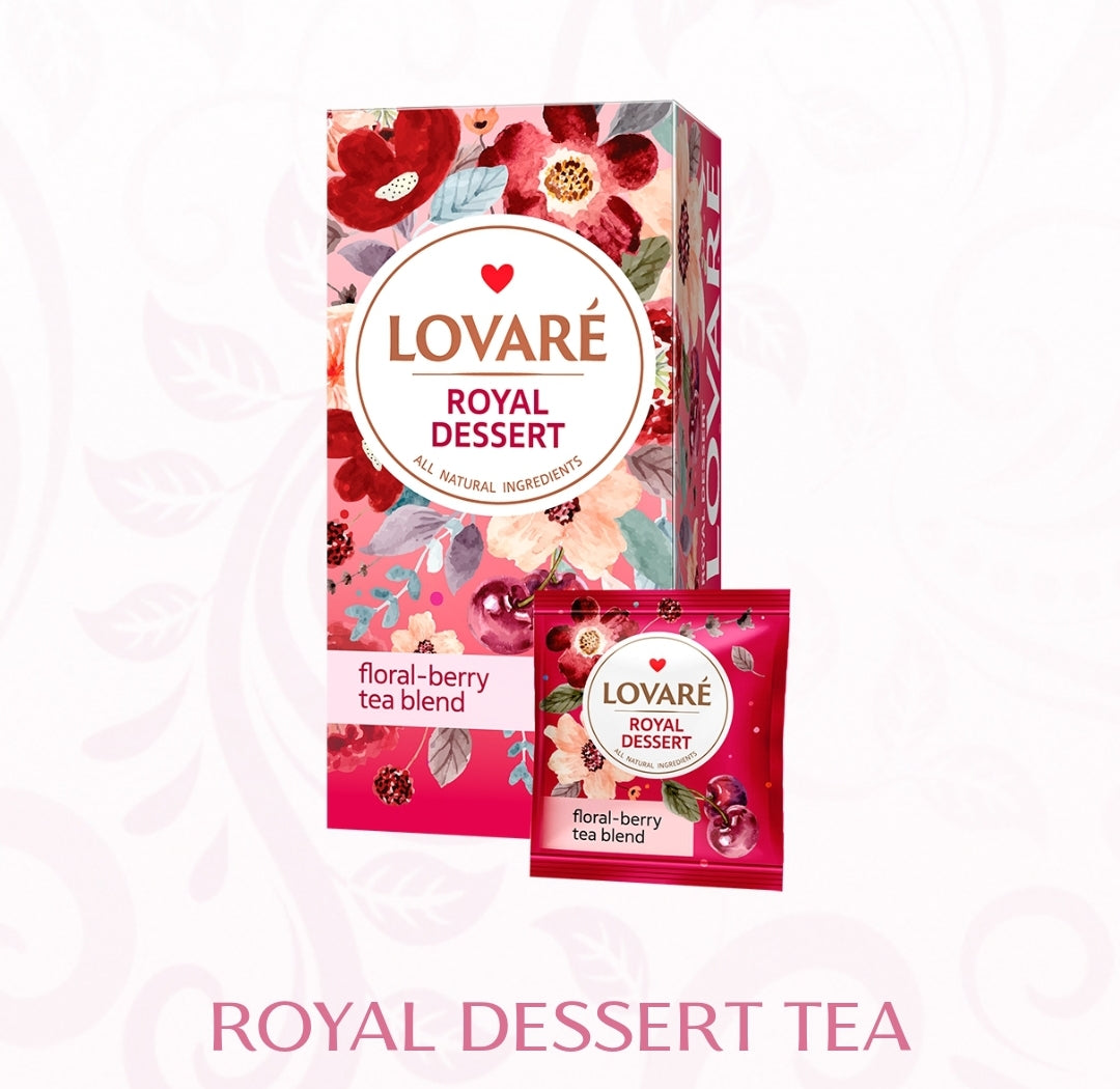 Lovare Tea in Sachets Made in Ukraine Many Flavors 24pcs Tea Box