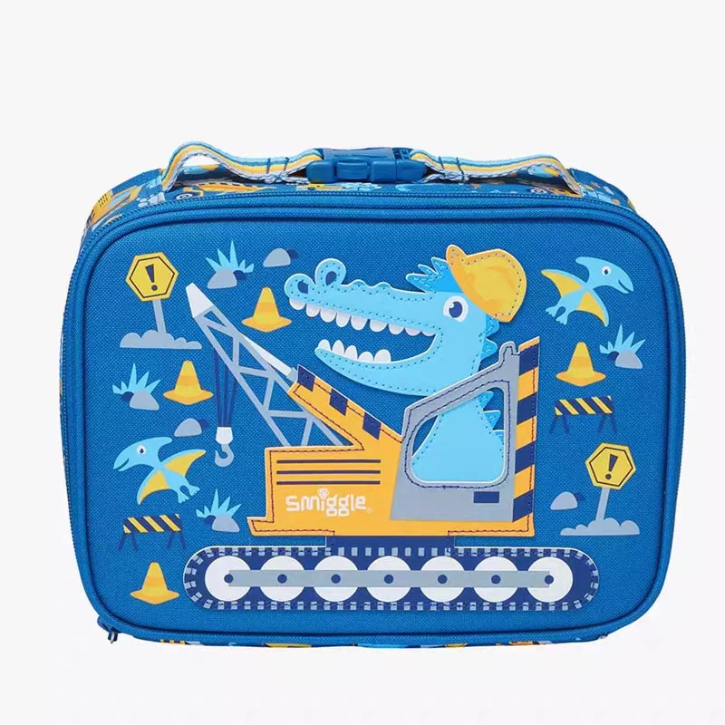 Smiggle Track Design 4pcs Set Backpack 38cm Case Lunch Bag Bottle