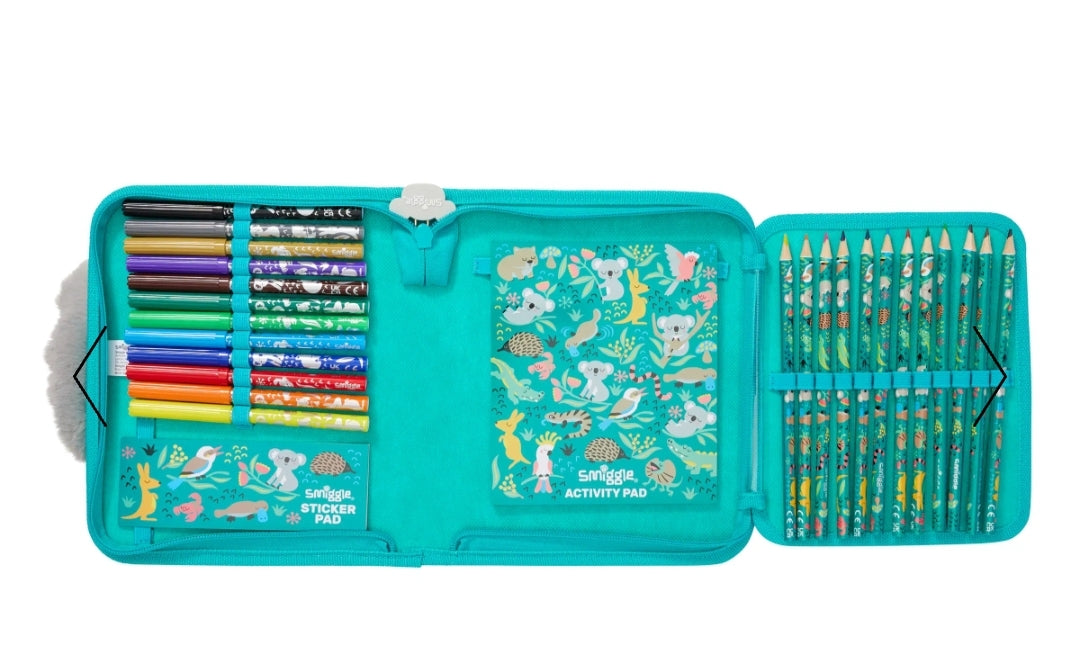 Smiggle Stationery Set Zip Pencil Case Koala Design