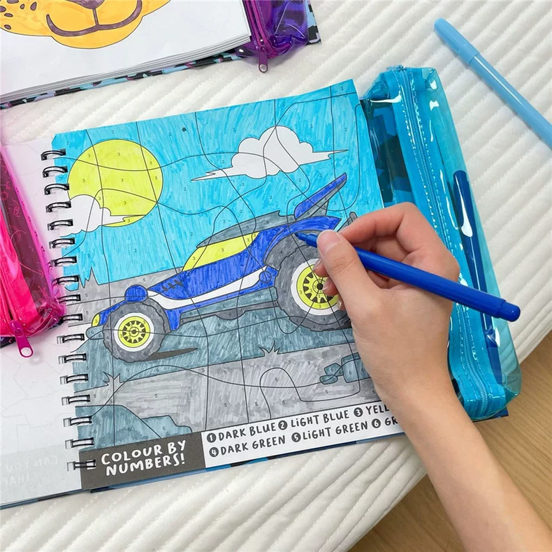 Mindful And Camo Games Activities Colouring Book With Pencil Case And 2 Markers