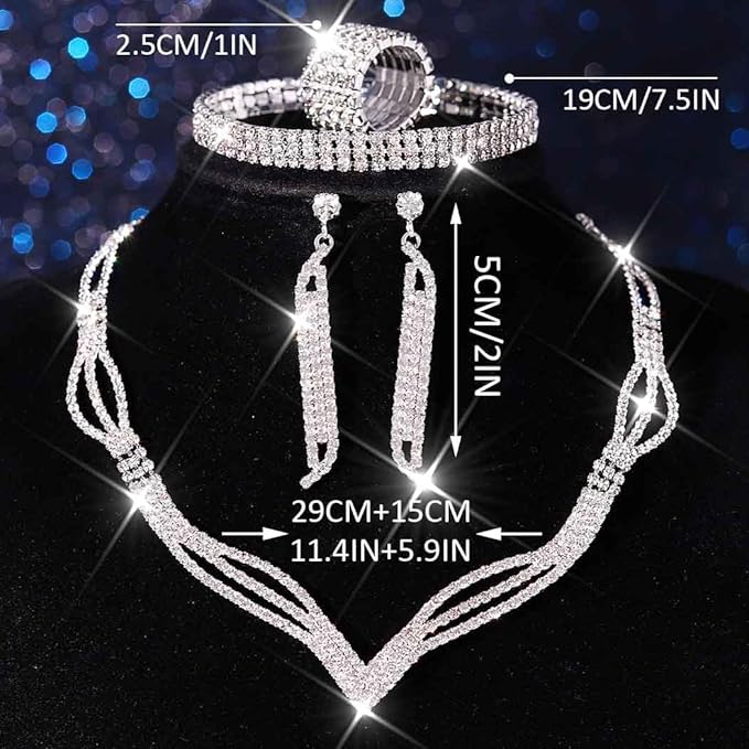 Silver Accessories Fashion Set 4 Pcs Wedding