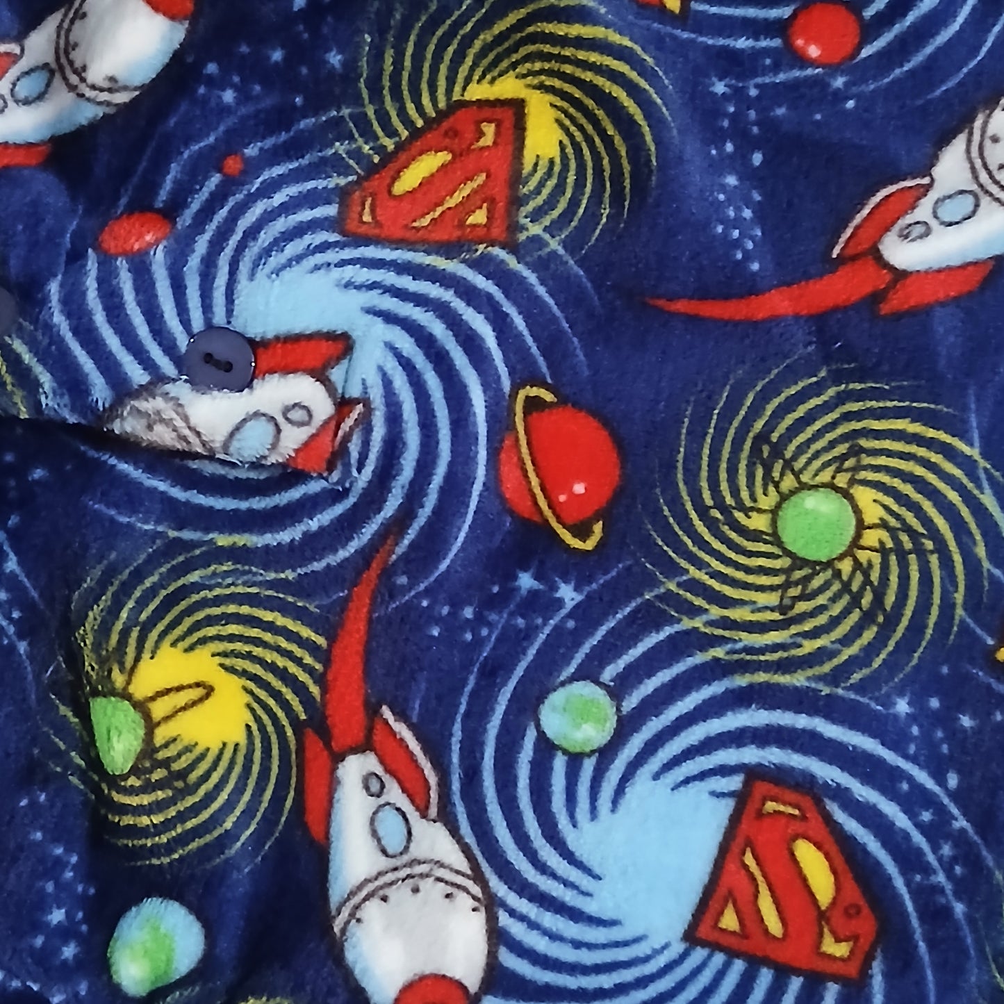 Pyjama Warm Dark Blue Rocket Design Size 1-5y
