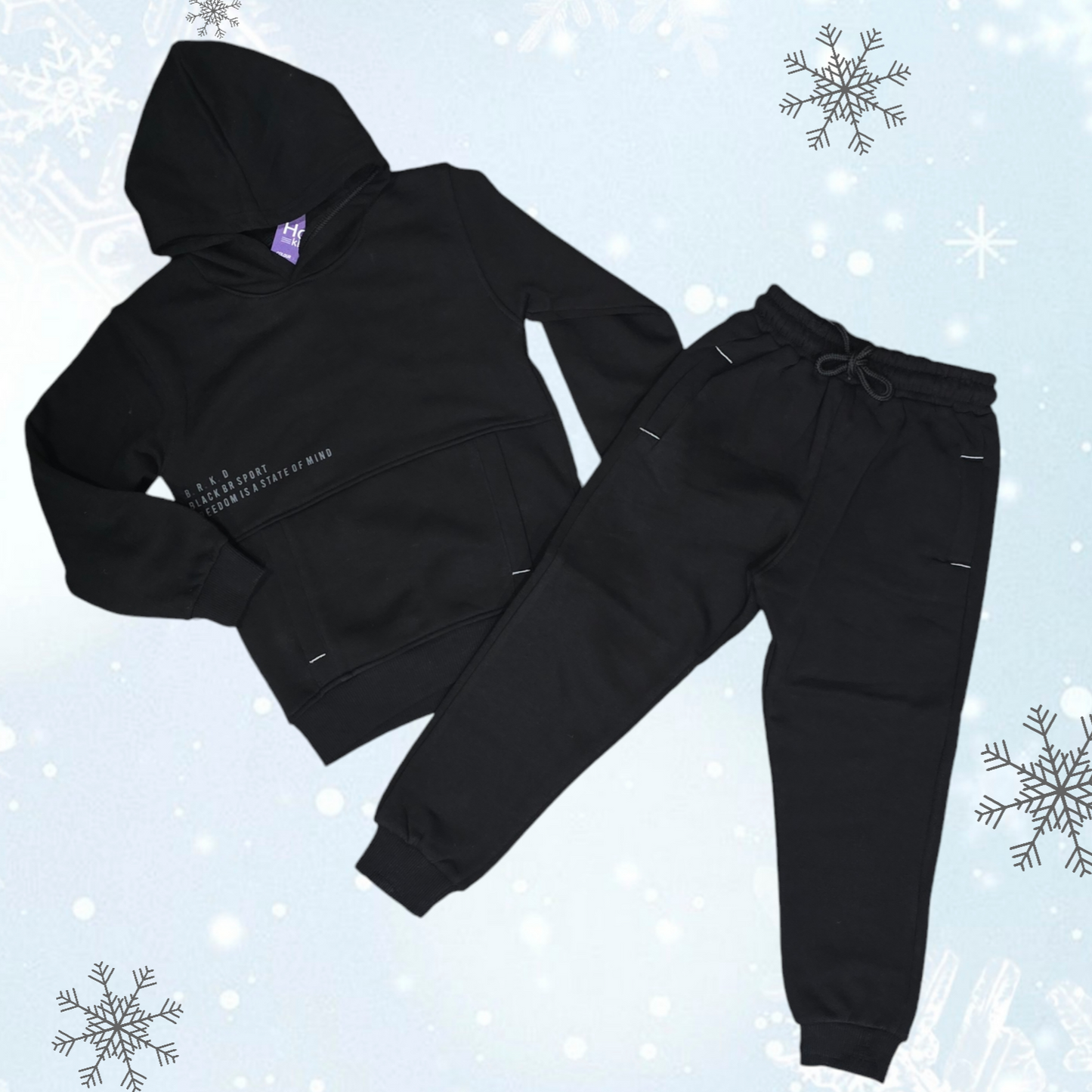 Warm Black Outfit For Boys Size 6y