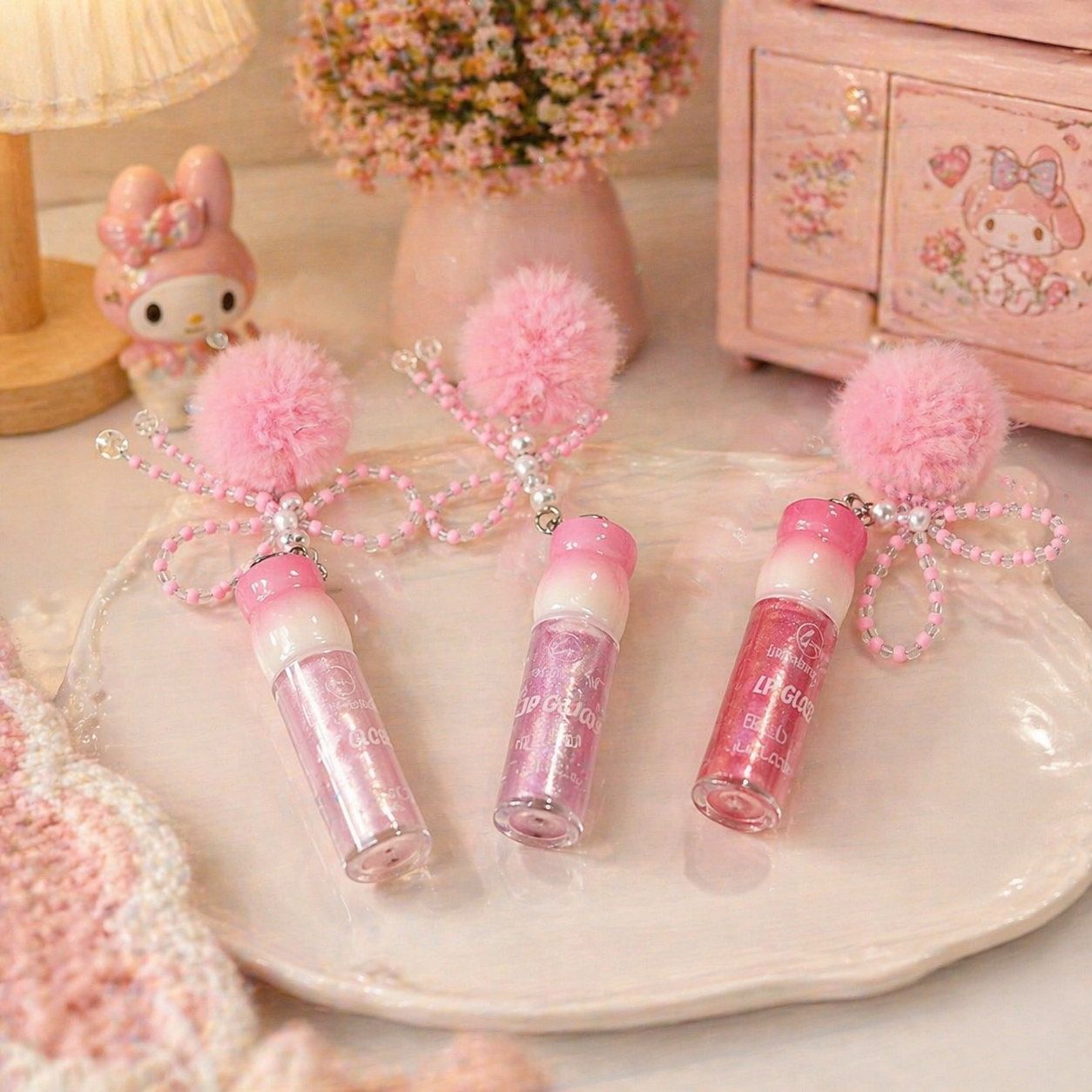 Lip Gloss Keychain – 3 Shades
