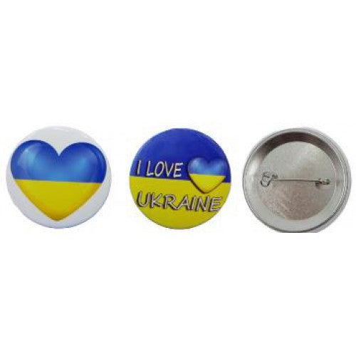 Metal Badge "I Love Ukraine"