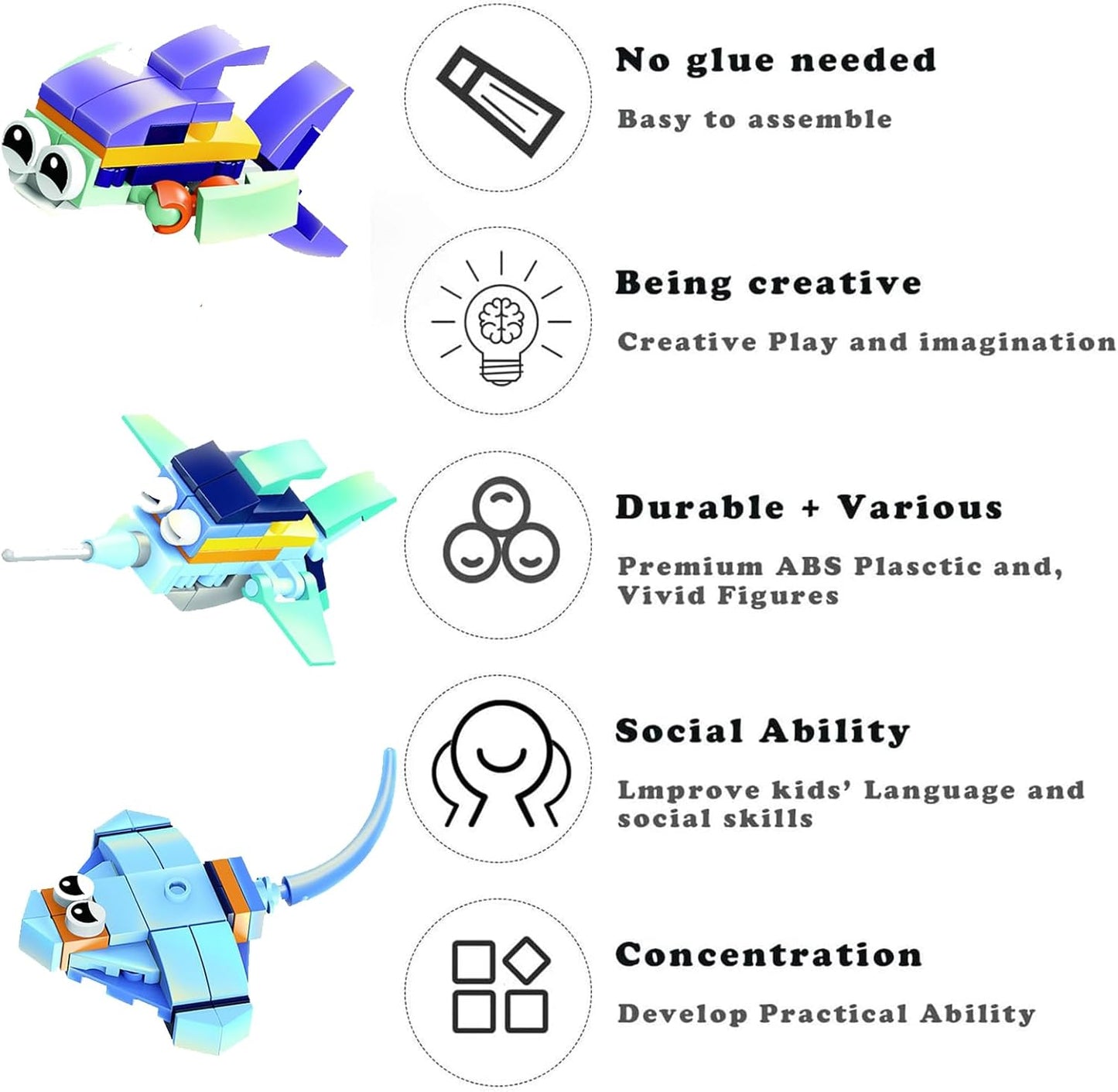 Building Blocks 12 In 1 Marine Animals