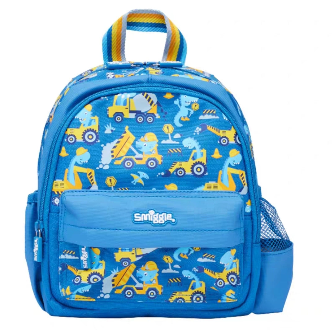 Smiggle Track Design 5pcs Set Backpack 26cm Case Lunch Bag Bottle