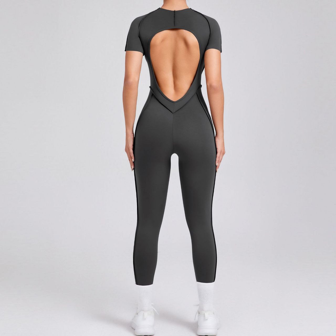 Sportswear Backless Sports Suit Short Sleeve For Women Size L