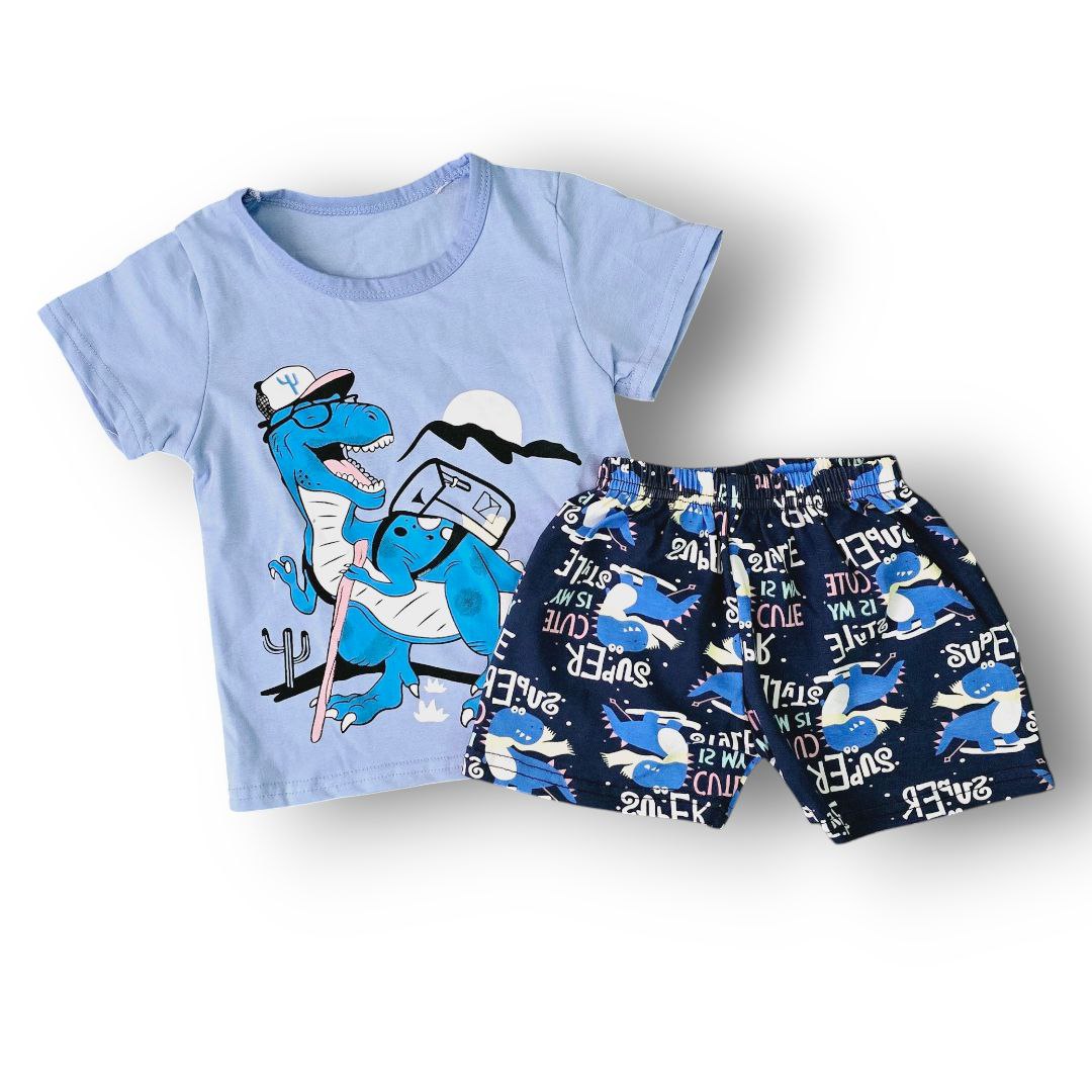 Pyjama For Boys Dinosaur Design Set Of 2 Pcs Size 2-3y