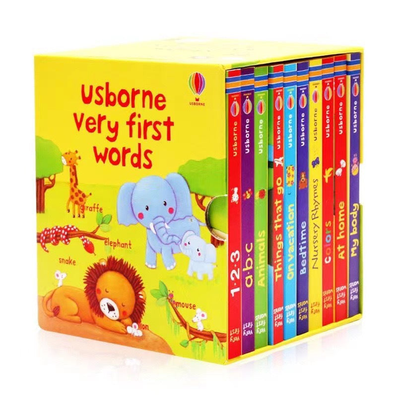 10 Books/Set USborne Very First Words Board Book Educational Toys for Children English Books