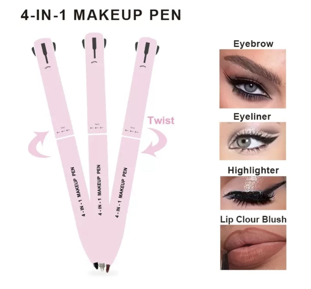 4 In 1 Makeup Pen Eyebrow Pencil Waterproof Drawing Eye Brow Long Lasting Easy Color Eyeliner Eyebrow Pen