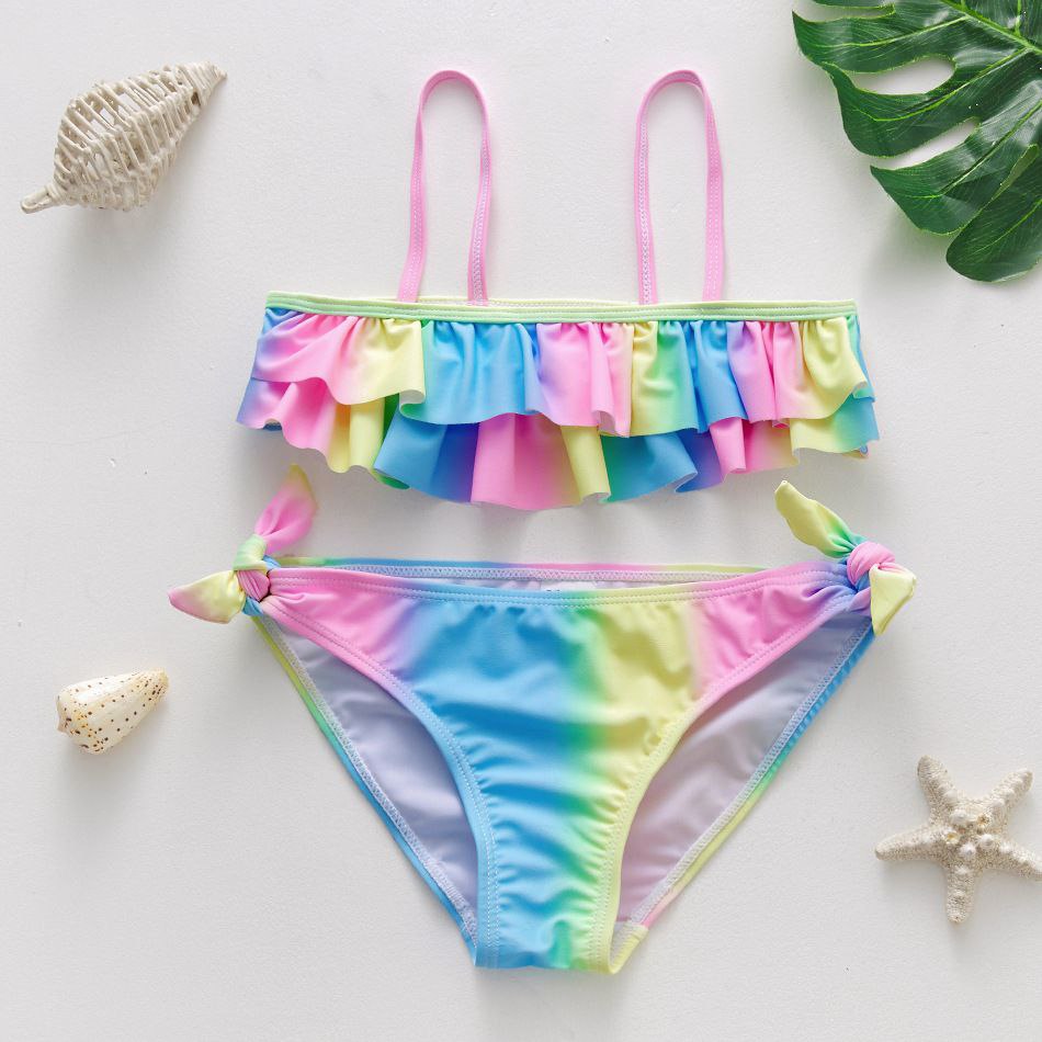 Swimwear For Kids Set Of 2 Pcs Colorful Design Size 3-12y