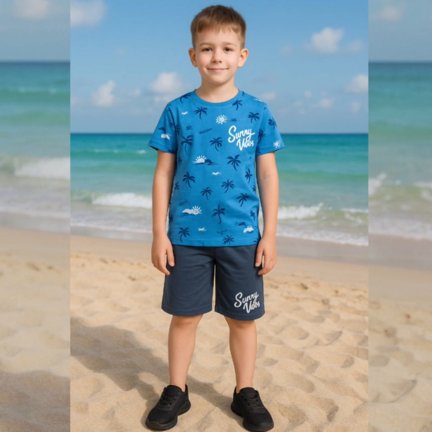 Boys Cotton Summer Design – Soft Summer Outfit (3–8Y)