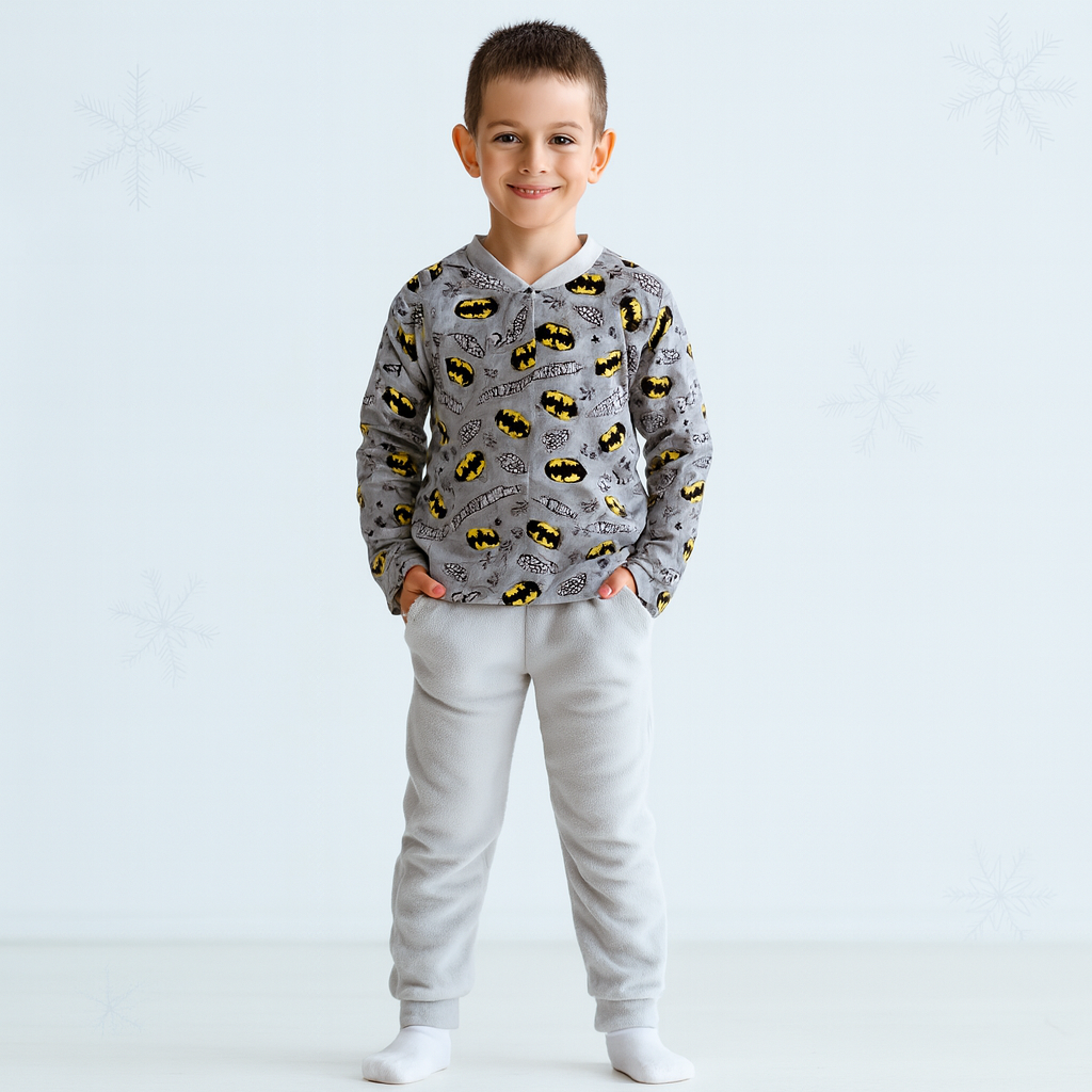 Pyjama Warm For Boys BatMan Design Size 6-12y