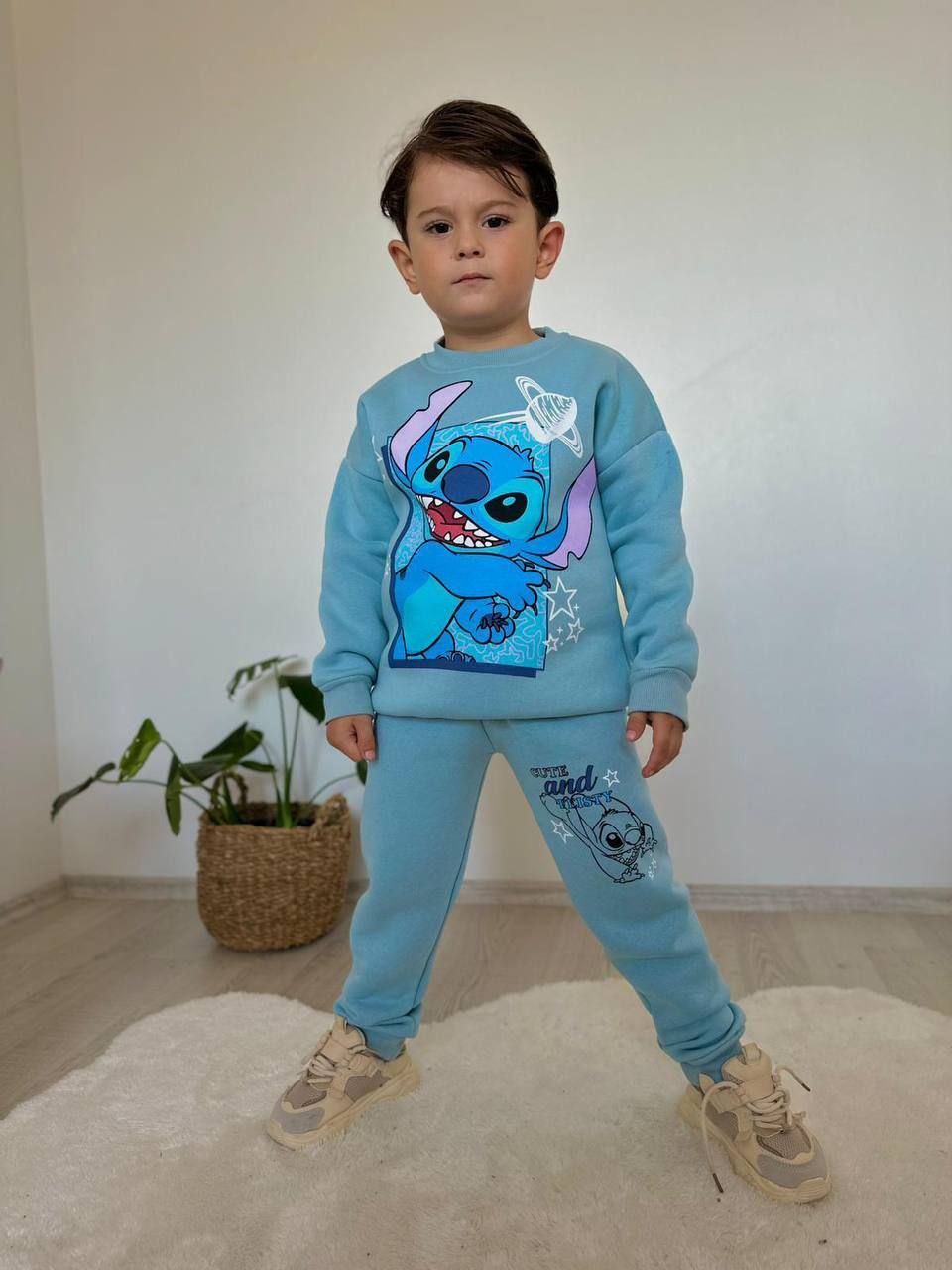Stitch Outfit Cotton With Fleece 3-8y