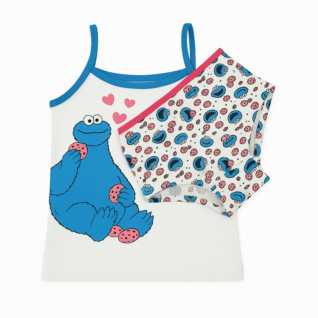 Cotton Underwear set Shirt And Panty Cookies Size 1-2y
