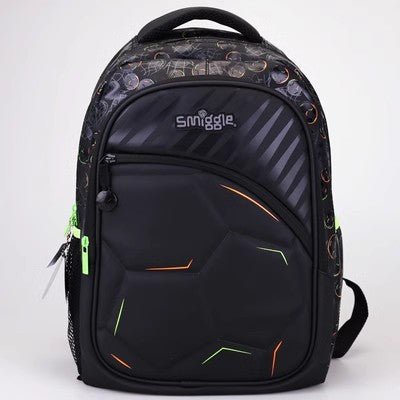 Smiggle Black Football Backpack 42cm Gr1-Gr3