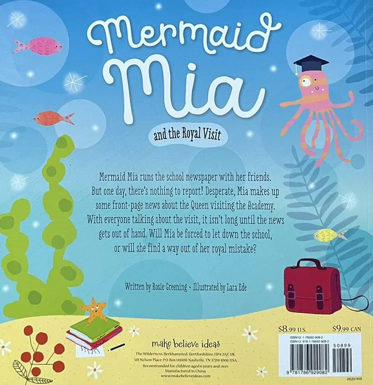 Mermaid Mia And The Royal Visit Story Book For Kids