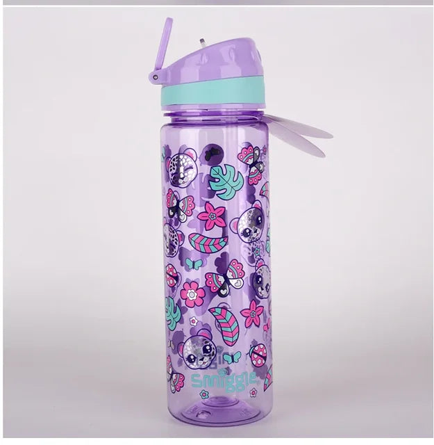 Smiggle Bottle 650ml Purple Leopard Design 24cm