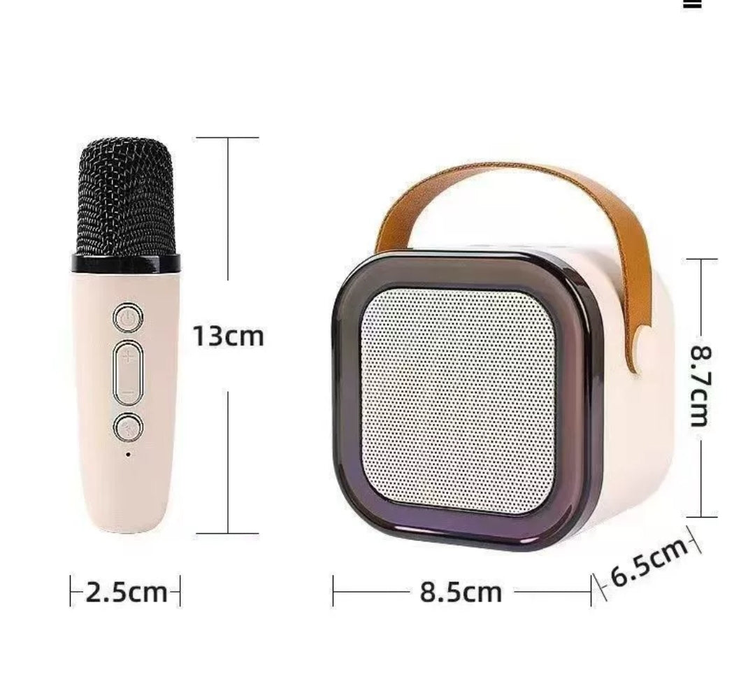 K12 Mini Portable Karaoke Wireless BT Speaker With 2 Microphone