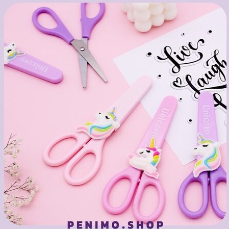 Mini Scissors With Protective Cover Unicorn Design