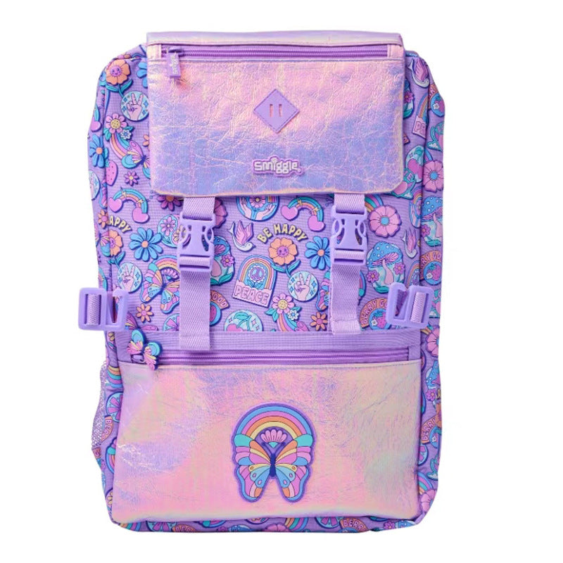 Smiggle Butterfly Design Set Backpack 42cm Case Lunch Bag 3pcs
