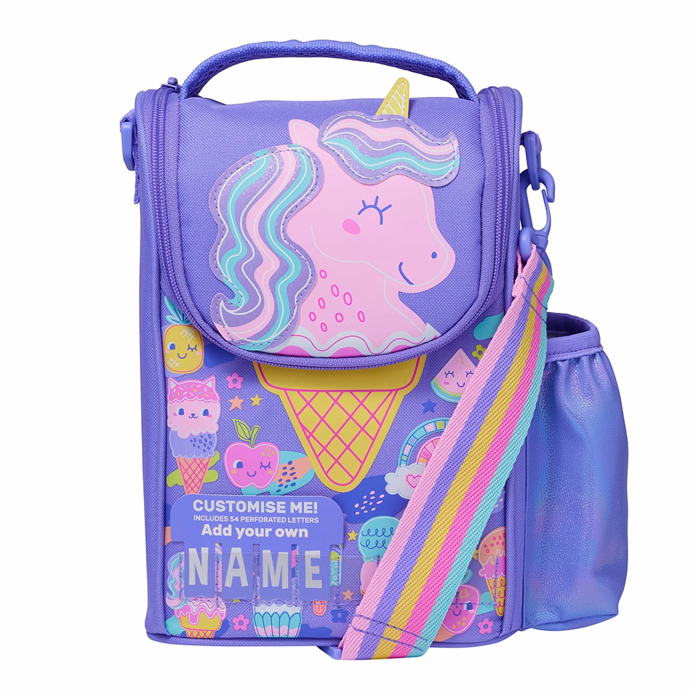 Smiggle Unicorn Design 3 pcs Set Backpack 38cm Lunch Bag Lunch Box Case
