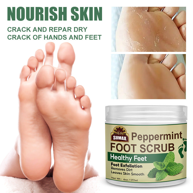 Peppermint Foot Scrub Great for Cracked Heels, Pedicures, Dead Skin Remover