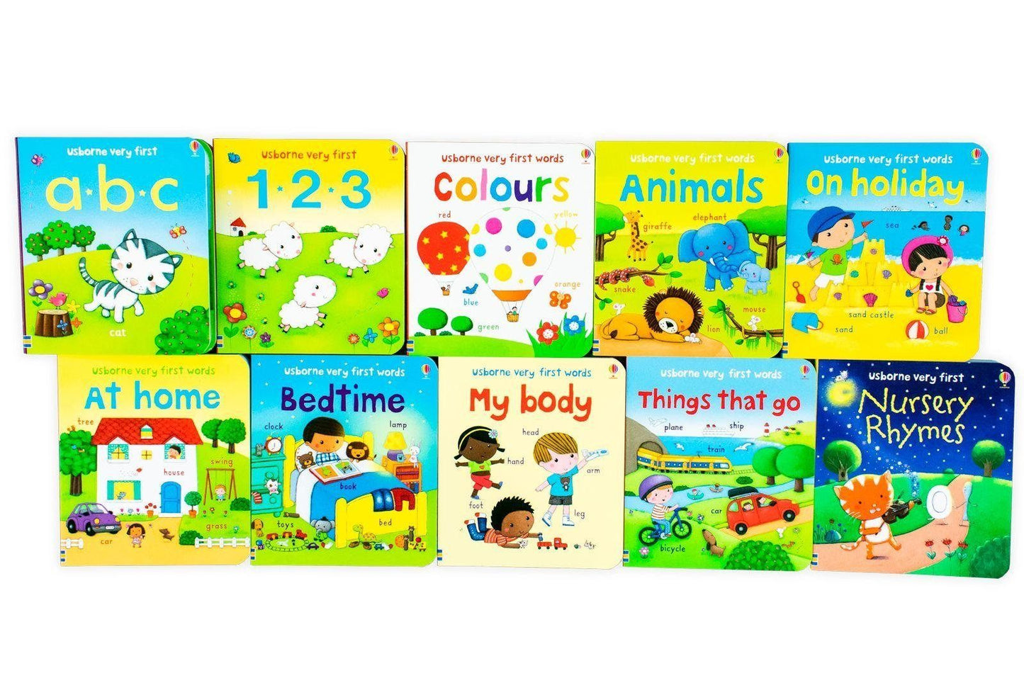 10 Books/Set USborne Very First Words Board Book Educational Toys for Children English Books