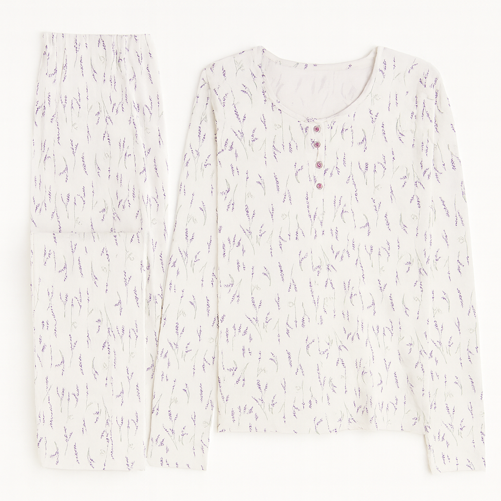 Pyjama For Women Lavender Design Size S-XL