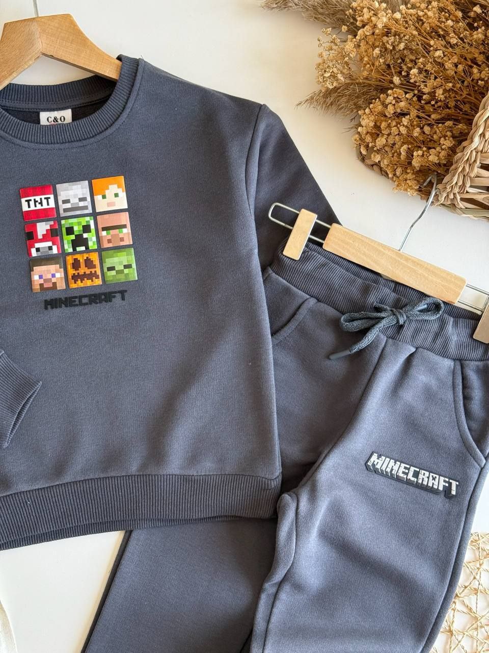 Dark Grey Outfit Minecraft Cotton Size 3-10y