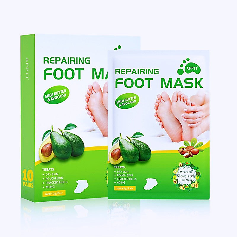 Foot Peel Mask Dead Skin Remover Foot Mask, Moisturizing (Avocado) 1pc