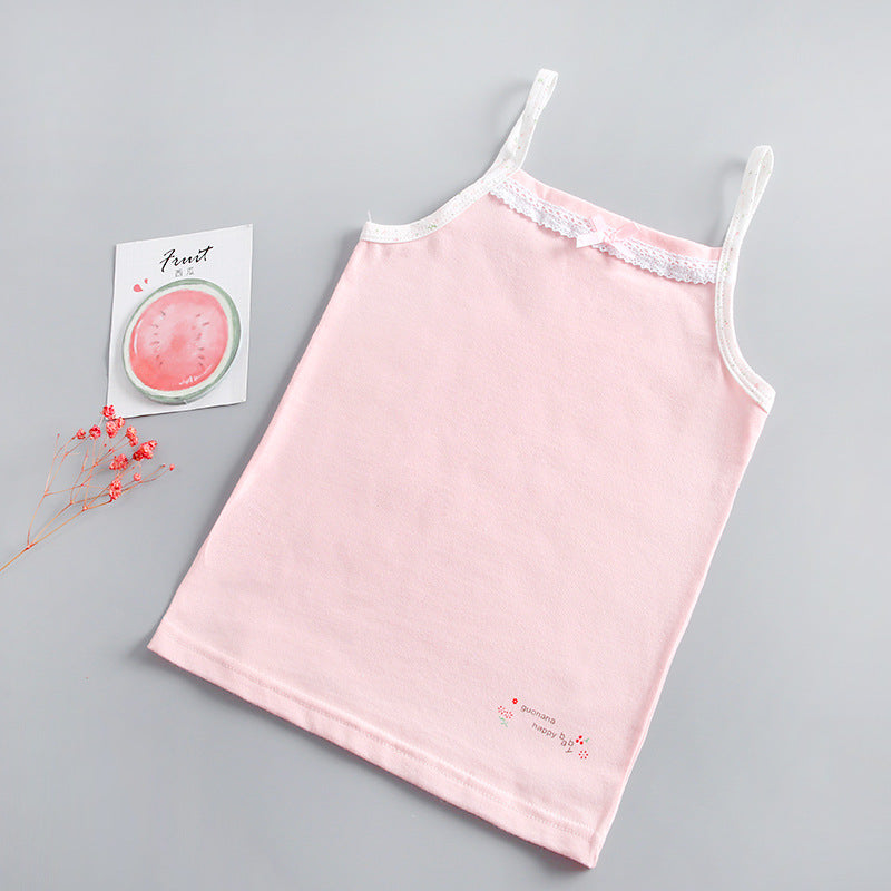 T Girls Cotton Undershirts for Kids Toddler Lace Soft Set 3-12y 3pcs