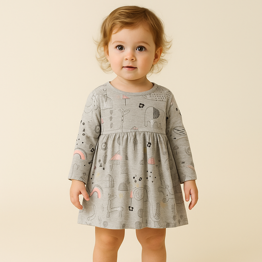 Long Sleeve  Cotton 100% Dress Dream Design