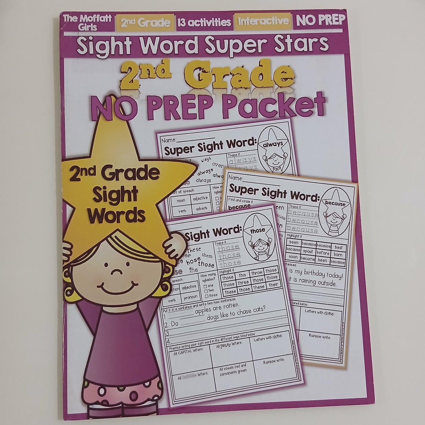 Sight Word Super Stars 2nd Grade No Prep Packet
