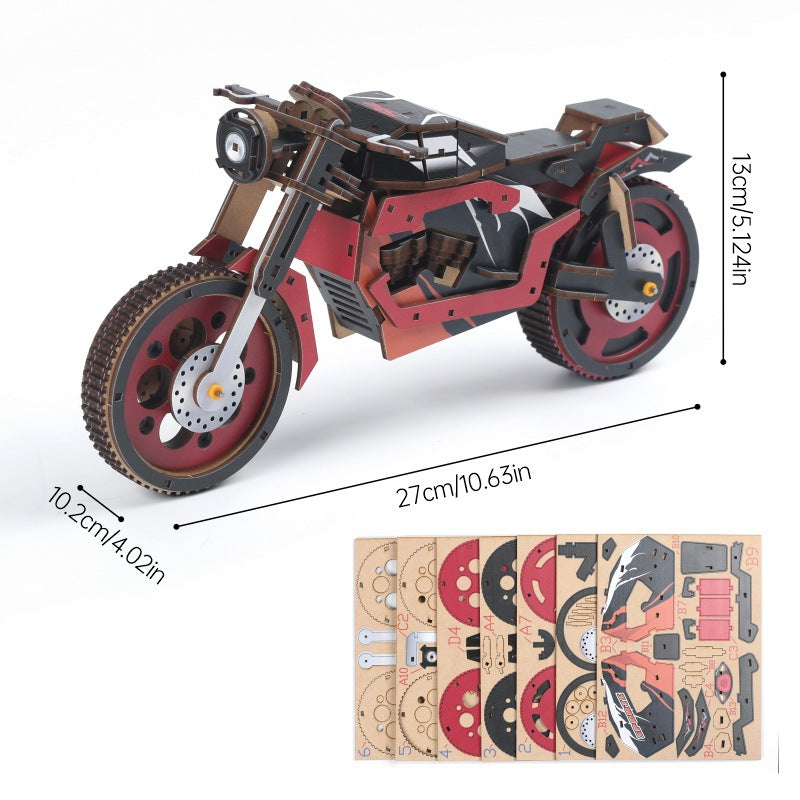 DIY Wooden Motorcycle 3D Puzzle | 14+