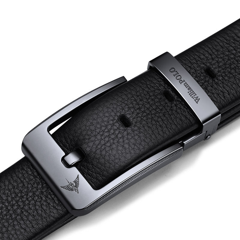 REAL Leather 100% Black Fashion Belt With Gift Box